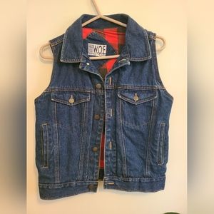Vintage lined jean vest